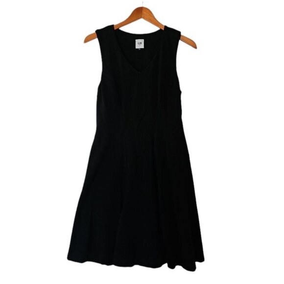 CAbi Dress Black Fit & Flare V Neck Sleeveless Black Ponte Performance Knit S Sm - Picture 4 of 11